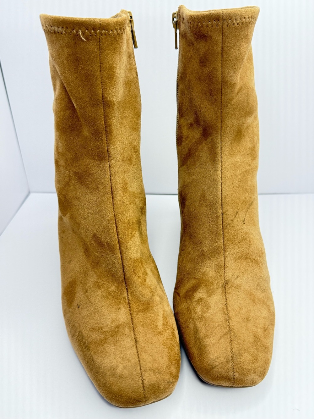 Women's Suede Ankle Boots in Camel